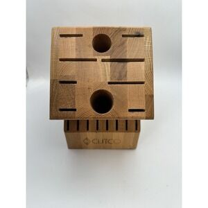 Cutco 1748 Homemaker 18 Slot Knife Block 8 Steak Slots Honey Oak Wood